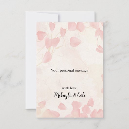 Pfirsiche und Creme Danke Karten (Rückseite)