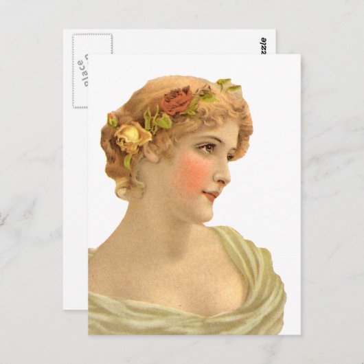 Pfirsiche und Creme Postkarte (Vorne/Hinten)