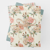 Pfirsiche und Creme-Rose Packpapier Set Geschenkpapier Set (Beispiel)