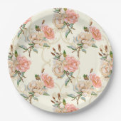 Pfirsiche und Cremepapier-Teller Pappteller (Vorderseite)