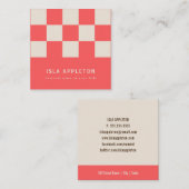 Pfirsiche und karierte | Visitenkarte der Creme- (Vorne/Hinten)