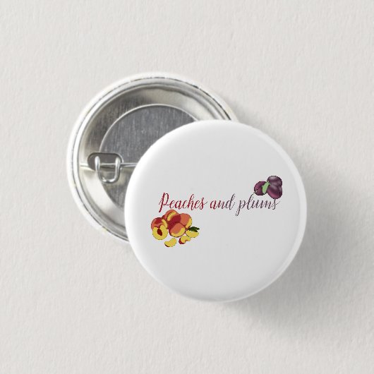 Pfirsiche und Pflaumen Button (Vorne & Hinten)