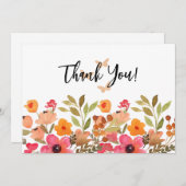 Pfirsiche und rosa Garten Dankeskarte (Vorne/Hinten)