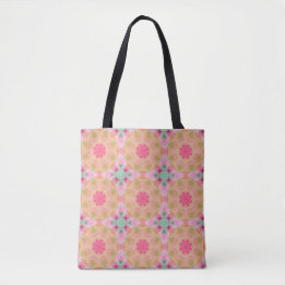 Pfirsiche und Rosa(großer Druck) Mandala-Tasche Tasche