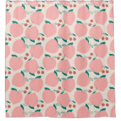 Pfirsiche und Rote Kirschen Fruchtmuster Duschvorhang (Vorderseite)