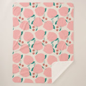 Pfirsiche und Rote Kirschen Fruchtmuster Sherpadecke (Vorderseite)