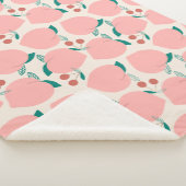 Pfirsiche und Rote Kirschen Fruchtmuster Sherpadecke (3/4)