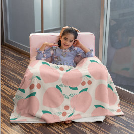 Pfirsiche und Rote Kirschen Fruchtmuster Sherpadecke