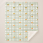 Pfirsiche und Salbei karierter Sherpa-Wurfdecke Sherpadecke (Vorderseite)