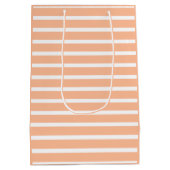 Pfirsiche und weiße Streifen Mittlere Geschenktüte (Rückseite)