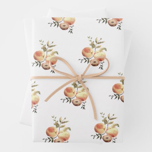 Pfirsiche und Wrackpapier Geschenkpapier Set (Beispiel)