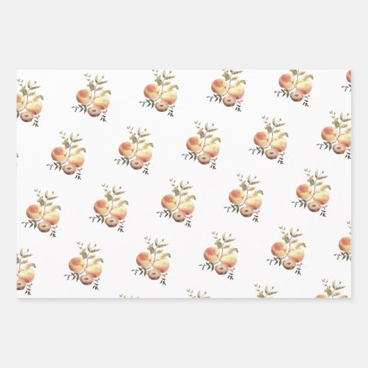 Pfirsiche und Wrackpapier Geschenkpapier Set (Vorderseite)