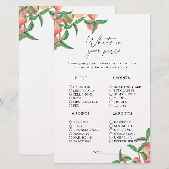 Pfirsiche - Was ist in deinem Handyspiel? (Vorne/Hinten)