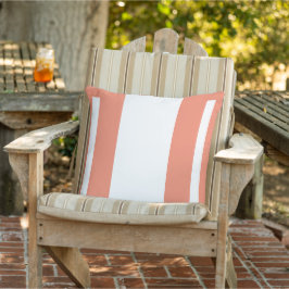 Pfirsiche + weißer Farbblock Kissen