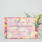 Pfirsiche - Wer bin ich Brautparty Briefpapier (Stehend Vorderseite)