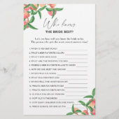 Pfirsiche - Wer kennt das beste Spiel der Braut (Vorderseite)