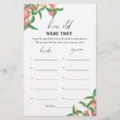 Pfirsiche - Wie alt waren sie in einem Brautspiel (Vorderseite)