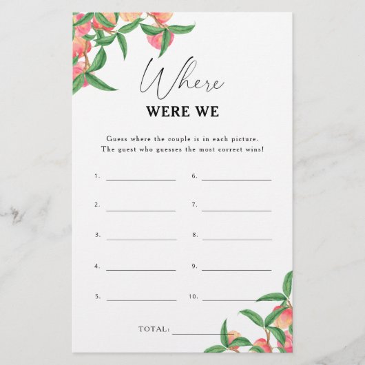 Pfirsiche - Wo waren wir Brautparty (Vorderseite)