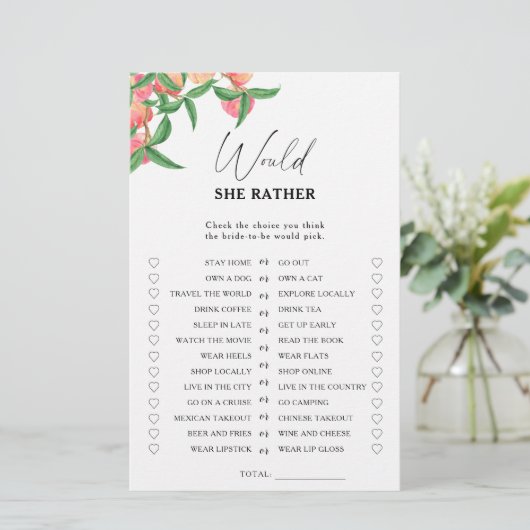 Pfirsiche - Würde sie lieber Brautparty spielen (Stehend Vorderseite)