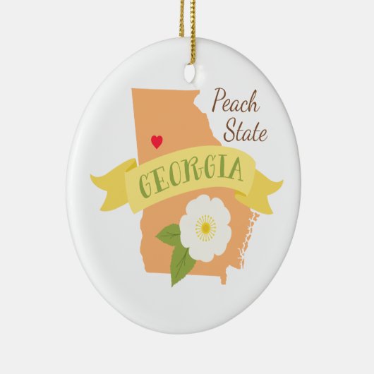 Pfirsichel-Staat Keramik Ornament (Rechts)