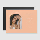 Pfirsiches Foto Save the Date Magnetkarte (Vorne/Hinten)