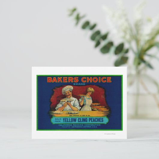 Pfirsichetikett Postkarte (Stehend Vorderseite)