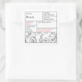 Pfirsichetikett Quadratischer Aufkleber (Tasche)
