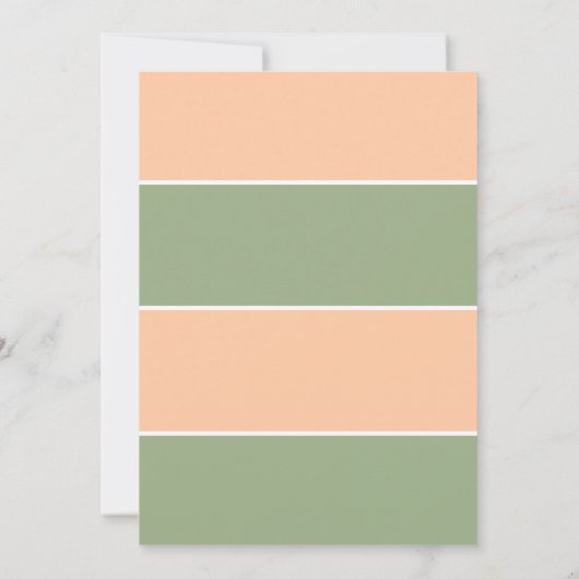 Pfirsichfarbblock Hochzeit Sichern des Datums Save The Date (Rückseite)