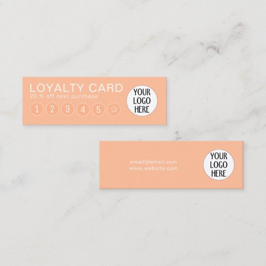 Pfirsichfarbe 2024 mit Firmenlogo Treuekarte (Vorne/Hinten)