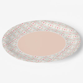 Pfirsichfarben Aquamarin und rosa Pappteller