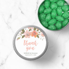 Pfirsichfarben bedanken sich für jede Veranstaltun Runder Aufkleber