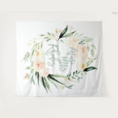 Pfirsichfarben + Blumenband für das grüne Brautpar Wandteppich (Vorderseite (Horizontal))