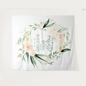 Pfirsichfarben + Blumenband für das grüne Brautpar Wandteppich (Vorderseite (Horizontal))