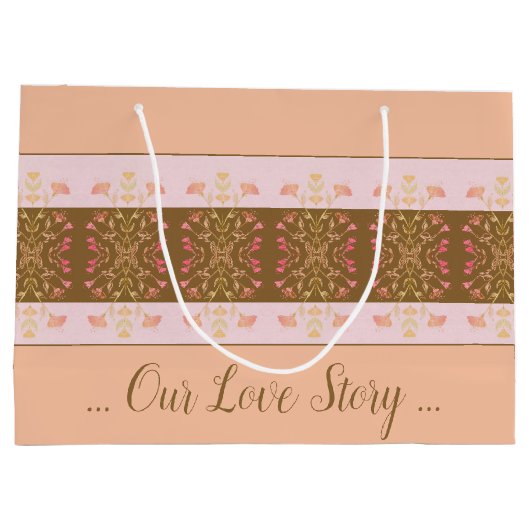 Pfirsichfarben Große Geschenktüte (Rückseite)