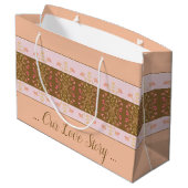 Pfirsichfarben Große Geschenktüte (Rückseite Schrägansicht)