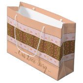 Pfirsichfarben Große Geschenktüte (Vorderseite Schrägansicht)