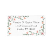 Pfirsichfarben, grün-grüne Etiketten für die Weina Adressaufkleber (Vorne)