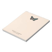 Pfirsichfarben-Logo für Schmetterlingsplatten Notizblock (Rotiert)