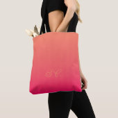 pfirsichfarben mit rosa mit Monogramm Tasche (Von Nahem)