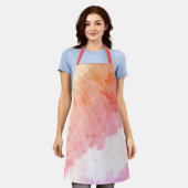 Pfirsichfarben Orange und Rosa Schürze (Getragen)