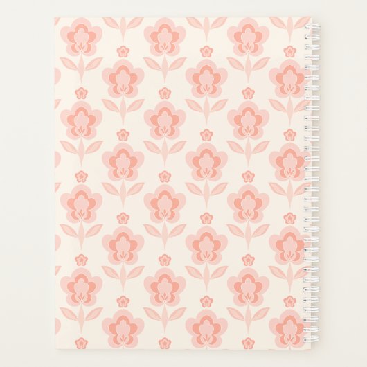 Pfirsichfarben Pfirsichfarben Blume Kunst, Dichtun Planer (Rückseite)