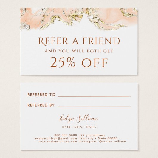 Pfirsichfarben-Referenzkarte (Vorne & Hinten)