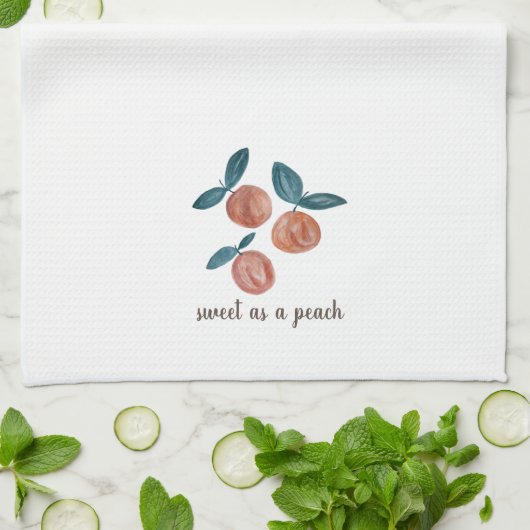 Pfirsichfarben Sweet als Peach Geschirrtuch (Gefaltet)