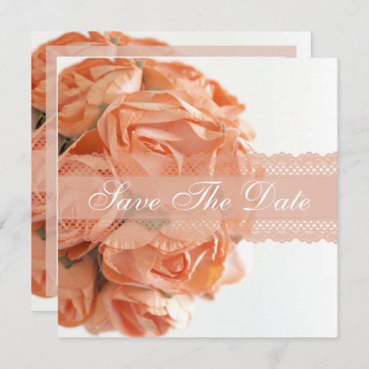 Pfirsichfarben und Ankündigung Datum freihalten (Vorne/Hinten)