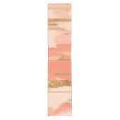 Pfirsichfarben und goldene Markierungen Kurzer Tischläufer (Vorderseite)