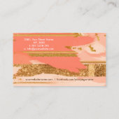 Pfirsichfarben und goldene Markierungen Visitenkarte (Rückseite)