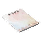 Pfirsichfarben und Rosa Personalisiert Notepad Notizblock (angewinkelt)