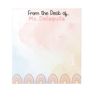 Pfirsichfarben und Rosa Personalisiert Notepad Notizblock