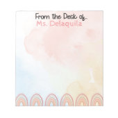 Pfirsichfarben und Rosa Personalisiert Notepad Notizblock (Vorderseite)