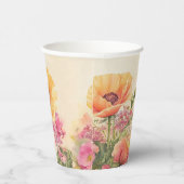 Pfirsichfarben und rosa Wasserfarbenhochzeit Pappbecher (Rechts)